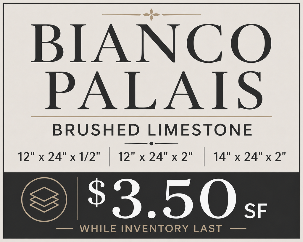 Bianco Palais Brushed Limestone - ONLY WHILE SUPPLIES LAST!