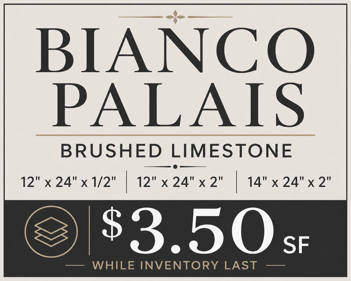 Bianco Palais Brushed Limestone - ONLY WHILE SUPPLIES LAST!