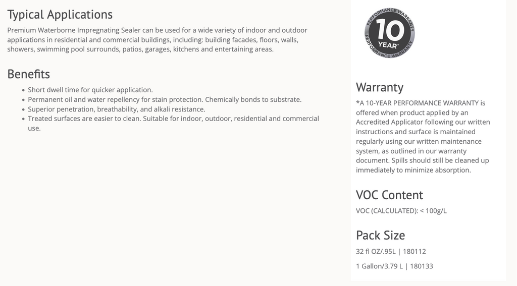 Premium Waterborne Impregnating Sealer  Formerly STAIN-PROOF WATERBORNE™