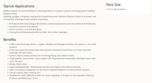 Alkaline Cleaner Formerly Oxy-Klenza™